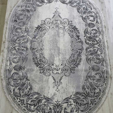 Турецкий ковер Amatis Lux 36567A OVAL GREY / GREY