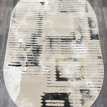 Турецкий ковер 40703A_LACIVERT / K.GRI ОВАЛ