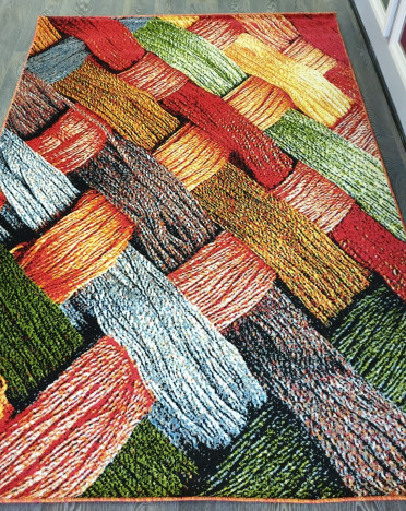 Ковер российский 20705-22066 Фэнси (Фризе, красный, желтый, зеленый)