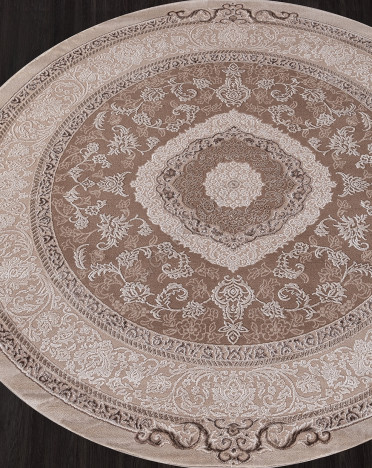 Ковер турецкий 03874B ARMINA круглый (Хит-сет, бежевый)