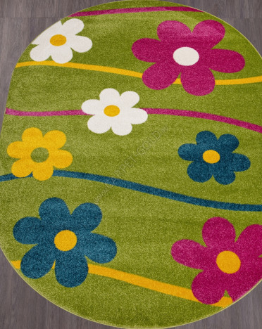 Ковер российский 1021 RIO (Фризе, зеленый) овальный