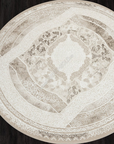 Ковер турецкий 04089A ARMINA (PP Heatset Высокоплотный, бежевый) круглый