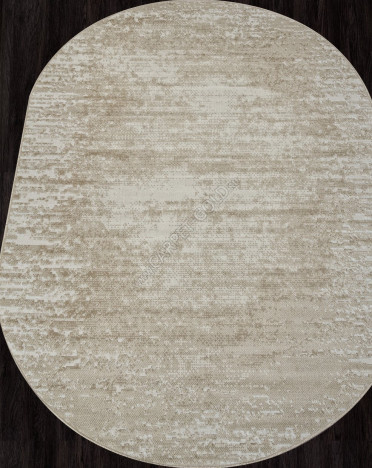 Ковер российский F270 CUBA (Полиэстер, бежевый) овальный
