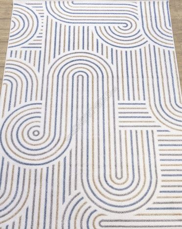 Ковер российский 30109-30411 Сохо (Полиэстер, голубой, кремовый)