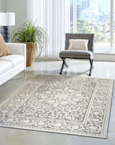 Ковер бельгийский 38064-6565-90 Genova (Вискоза, бежевый, серый)